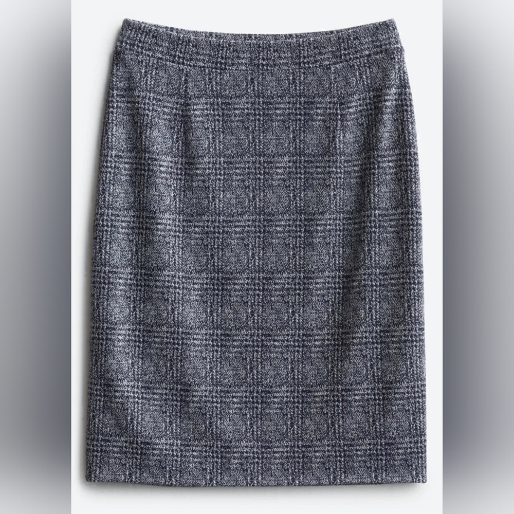 41 HAWTHORN Kora Knit Jacquard Pencil Skirt, size Small Petite, Navy